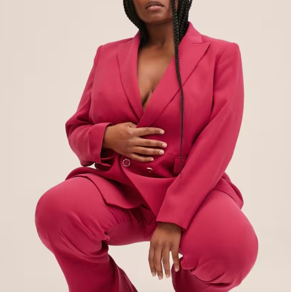 Mango double breasted suit blazer iguana pink - Picture 9 of 10